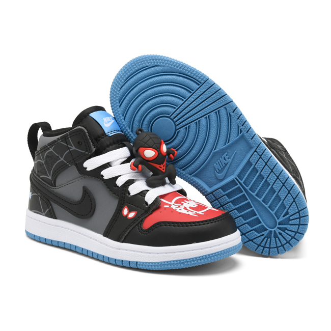 Youth Running Weapon Air Jordan 1 Black/Red/Grey Shoes 0703